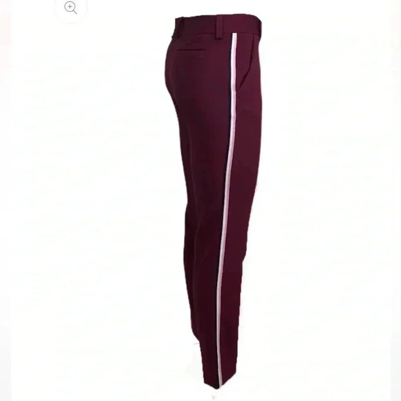 Pink Tartan Crepe Cocktail Pant - Wine colour sz 4 - Picture 6 of 6